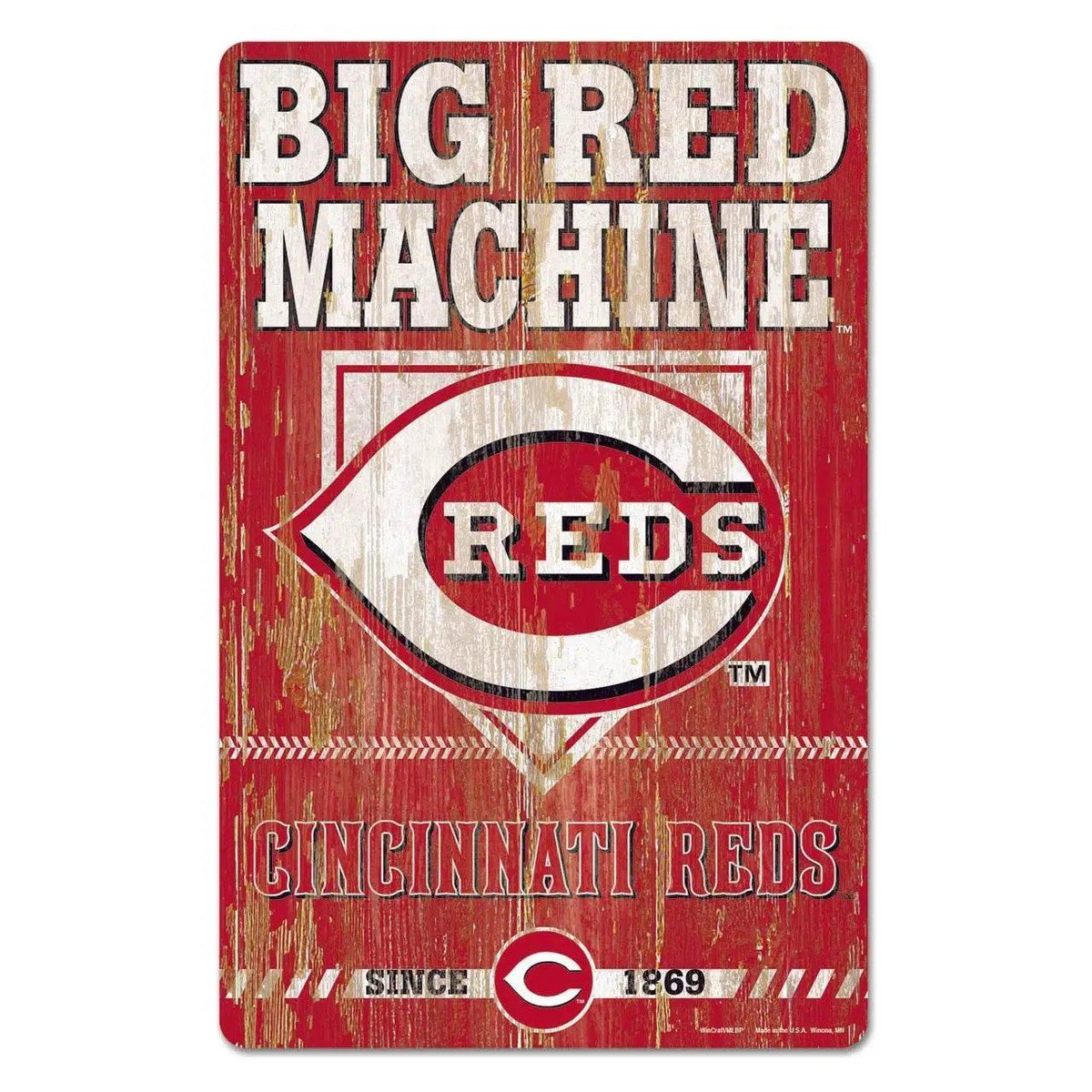 Cincinnati Reds 11x17 Wood Sign Slogan Design by Wincraft - ToylandEU™