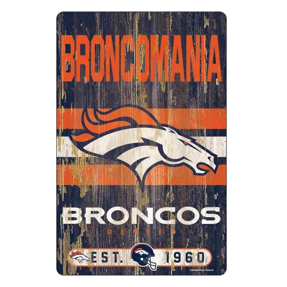 Denver Broncos 11x17 Wood Slogan Sign Wall Decor Display - ToylandEU™