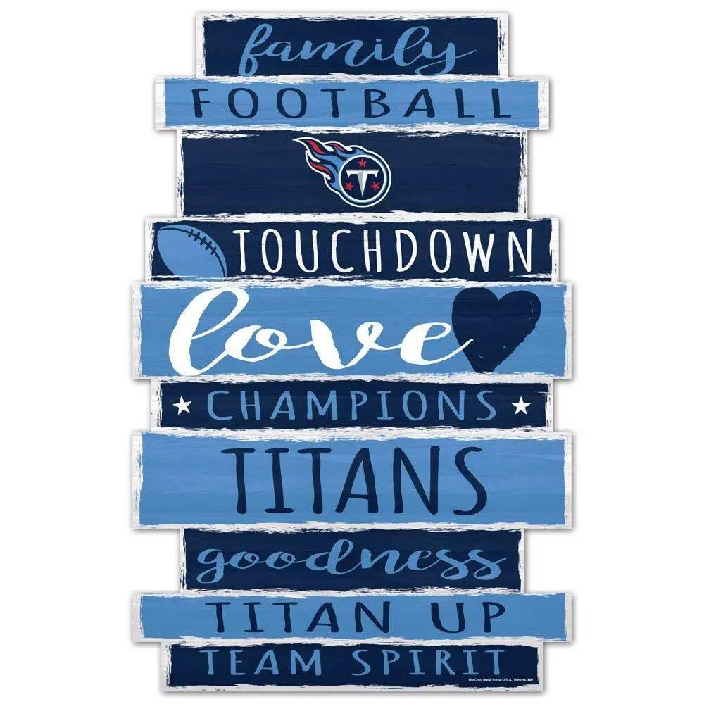 Tennessee Titans Sign 11x17 Wood Family Word Design Decor - ToylandEU™