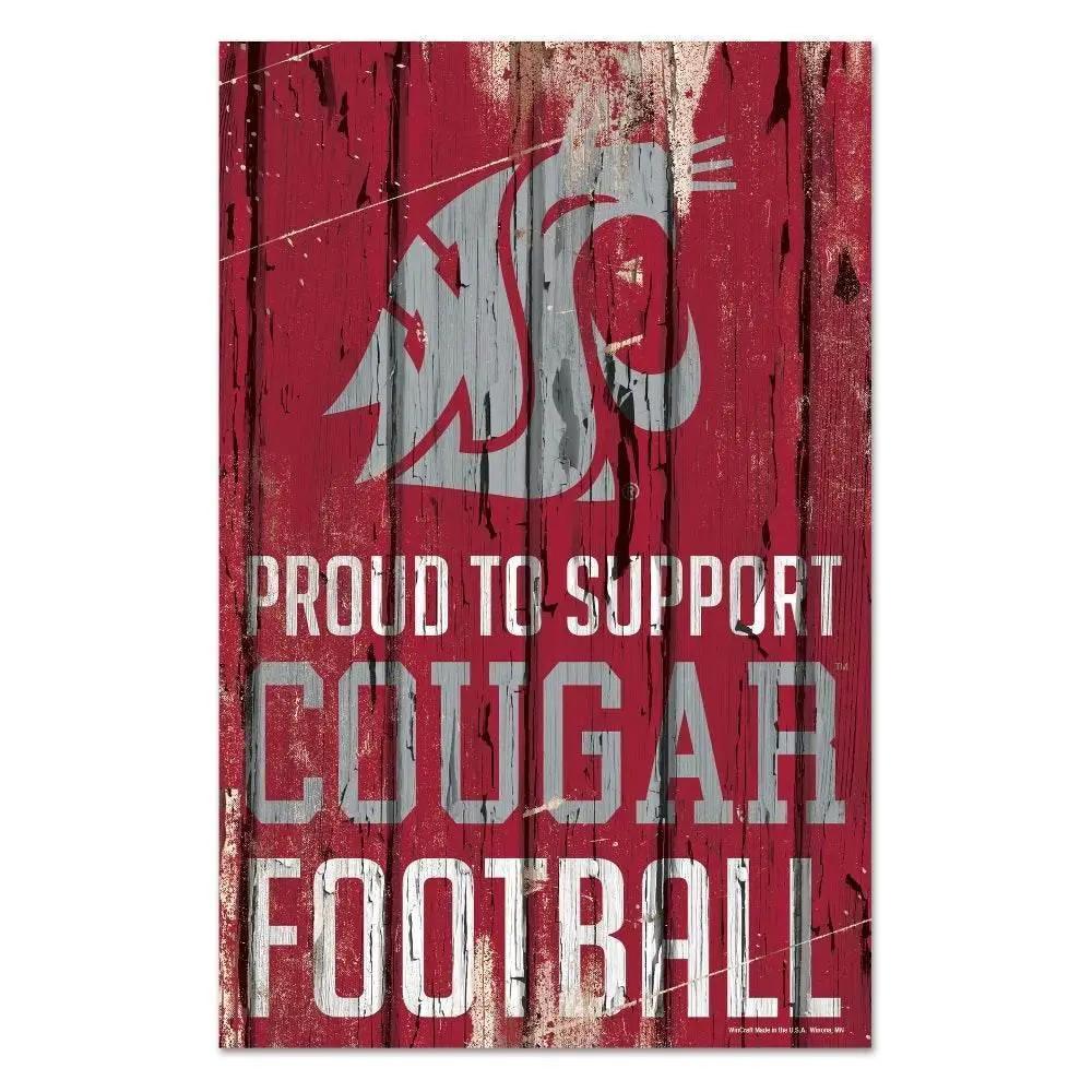 Washington State Cougars 11x17 Wood Sign Proud to Support - ToylandEU™