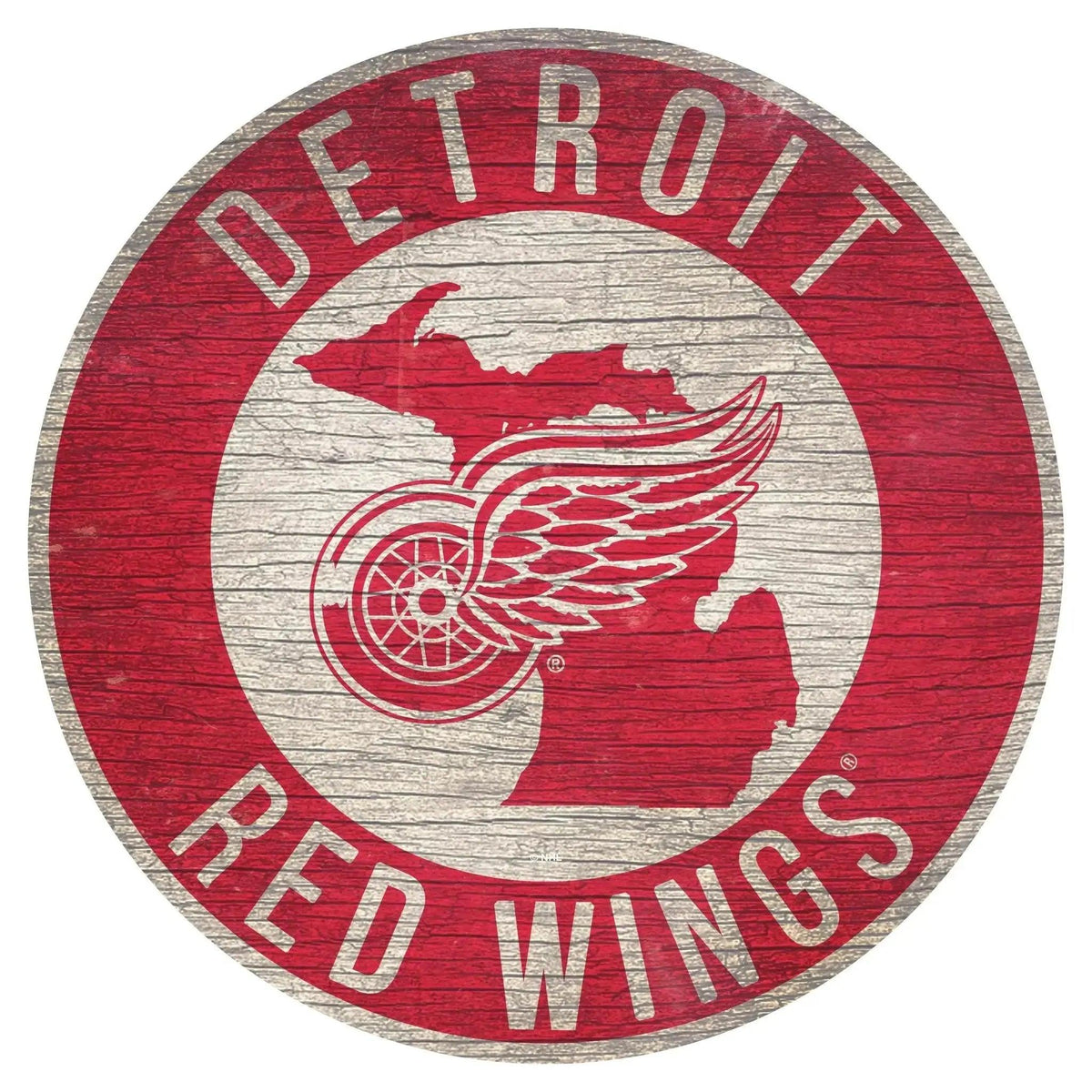 Detroit Red Wings Wooden Round State Sign 12 Inch Display - ToylandEU™