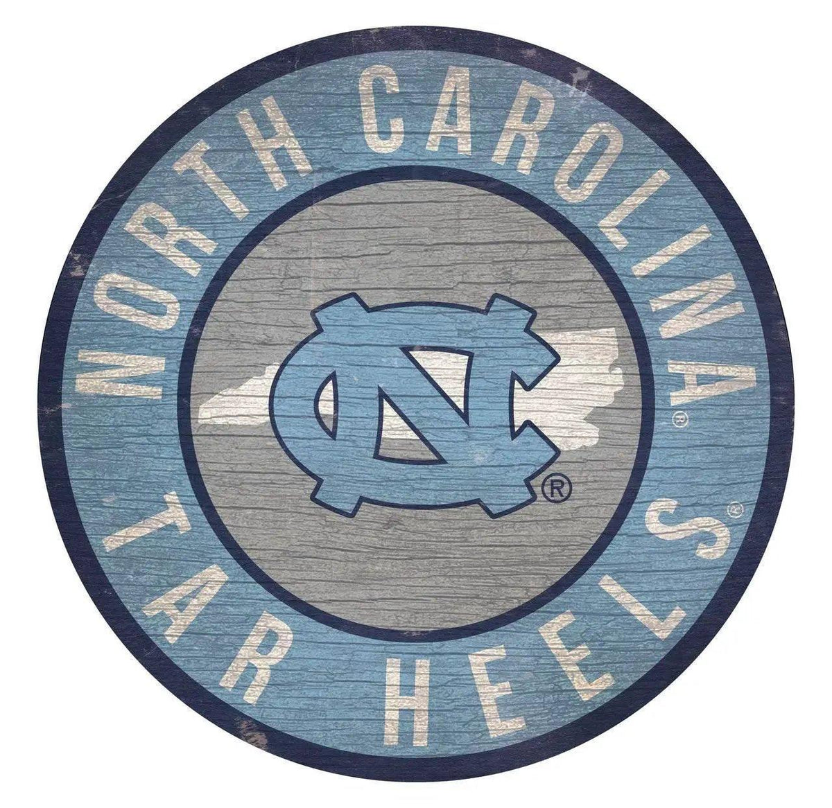 North Carolina Tar Heels Round Wood Sign 12 Inch State - ToylandEU™