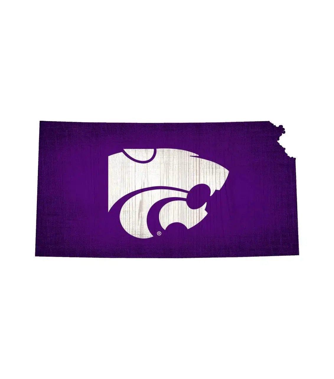 Kansas State Wildcats Wood Sign 12 Inch State Shape - ToylandEU™
