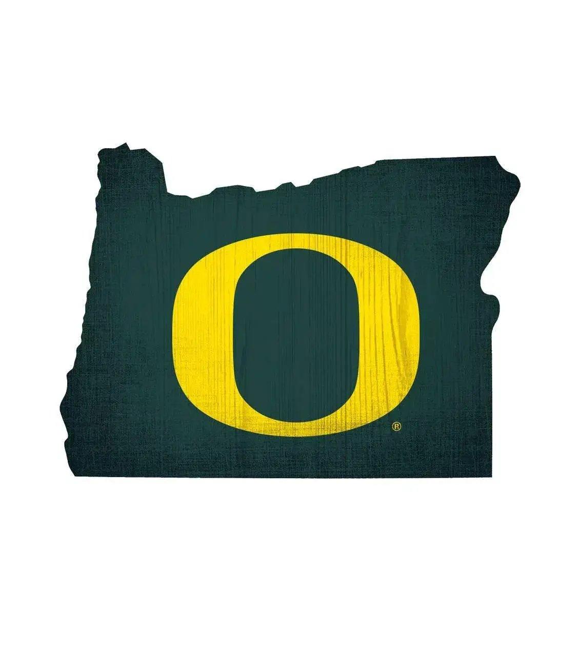 Oregon Ducks Wood Sign 12 Inch Team Color State Shape - ToylandEU™