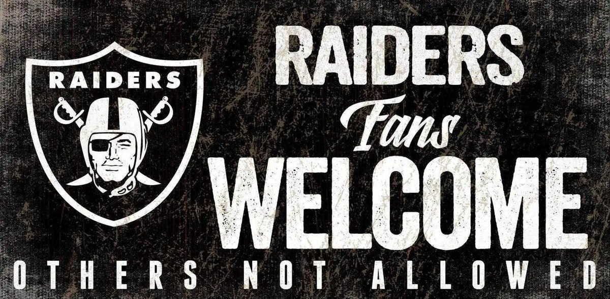 Las Vegas Raiders Wood Sign Fans Welcome 12x6 Rope Hanging - ToylandEU™