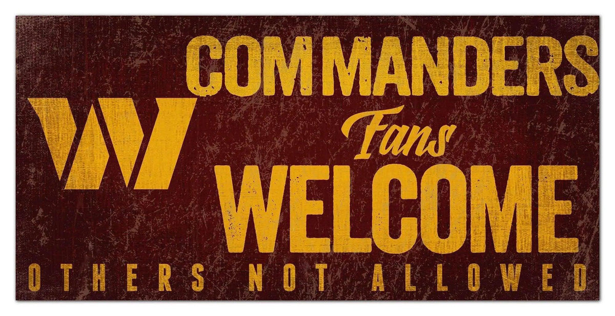 Washington Commanders Wood Sign 12x6 Fans Welcome Design - ToylandEU™