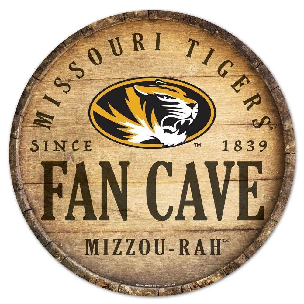 Missouri Tigers Wood Sign 14 Inch Round Barrel Top Decor - ToylandEU™