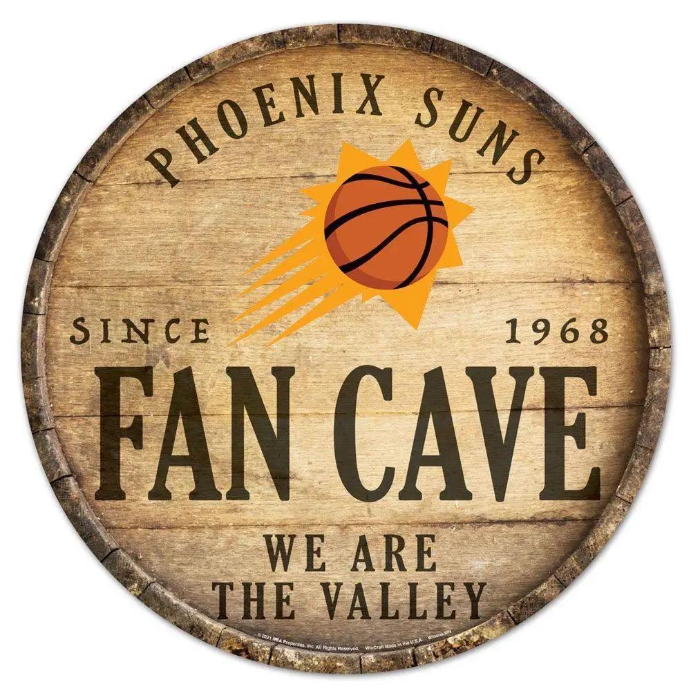 Phoenix Suns Wood Sign 14 Inch Round Barrel Top Decor - ToylandEU™