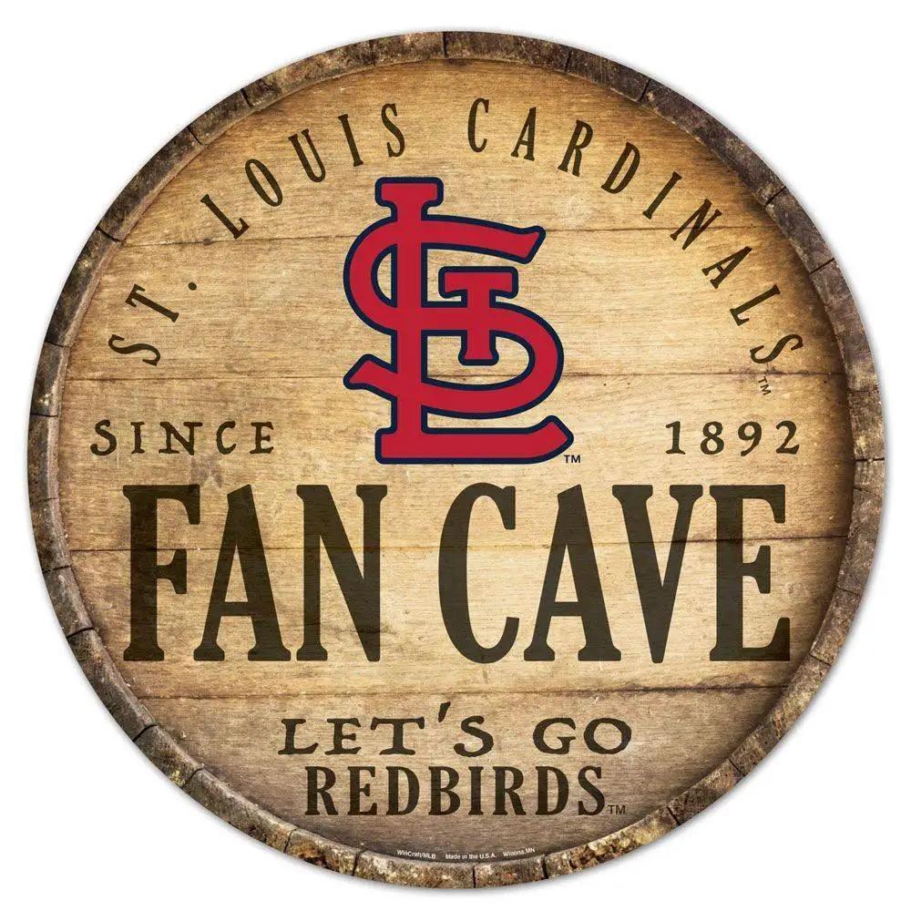St Louis Cardinals Wood Sign 14 Inch Round Barrel Top - ToylandEU™