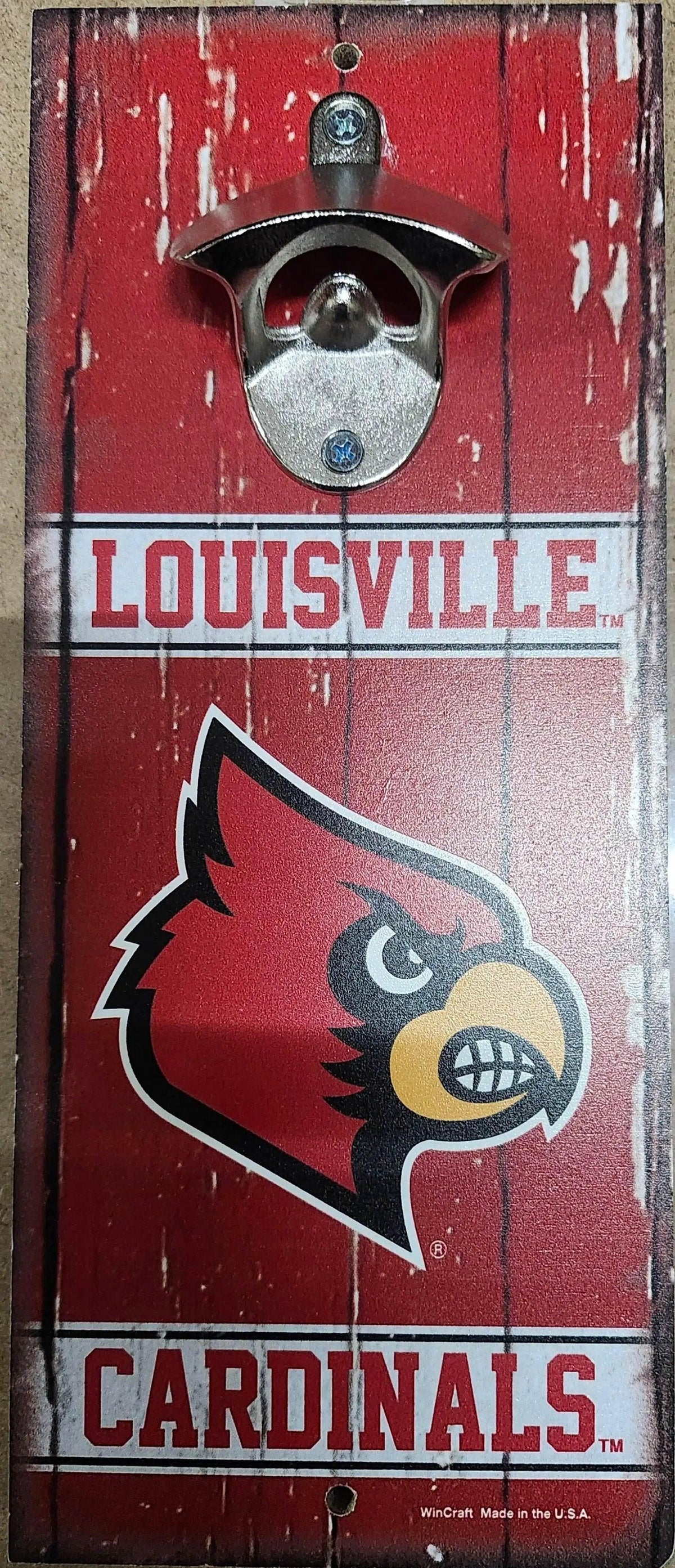Louisville Cardinals Retro Wood Sign 5x11 Bottle Opener - ToylandEU™