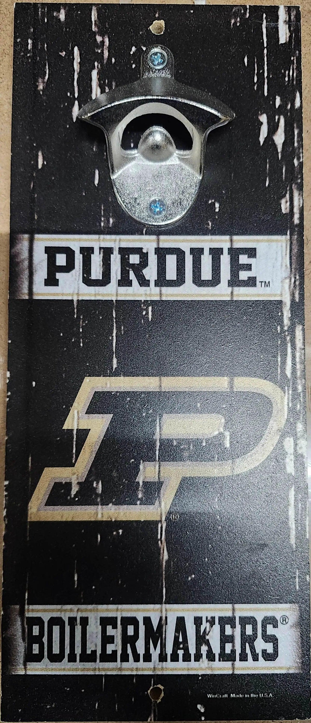 Purdue Boilermakers Sign Wood 5x11 Bottle Opener Alternate - ToylandEU™