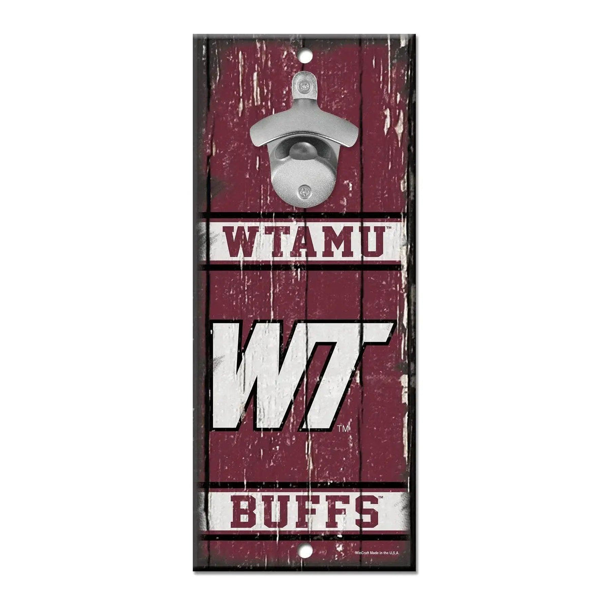 West Texas A M Buffs Wood Sign Bottle Opener 5x11 Inches - ToylandEU™