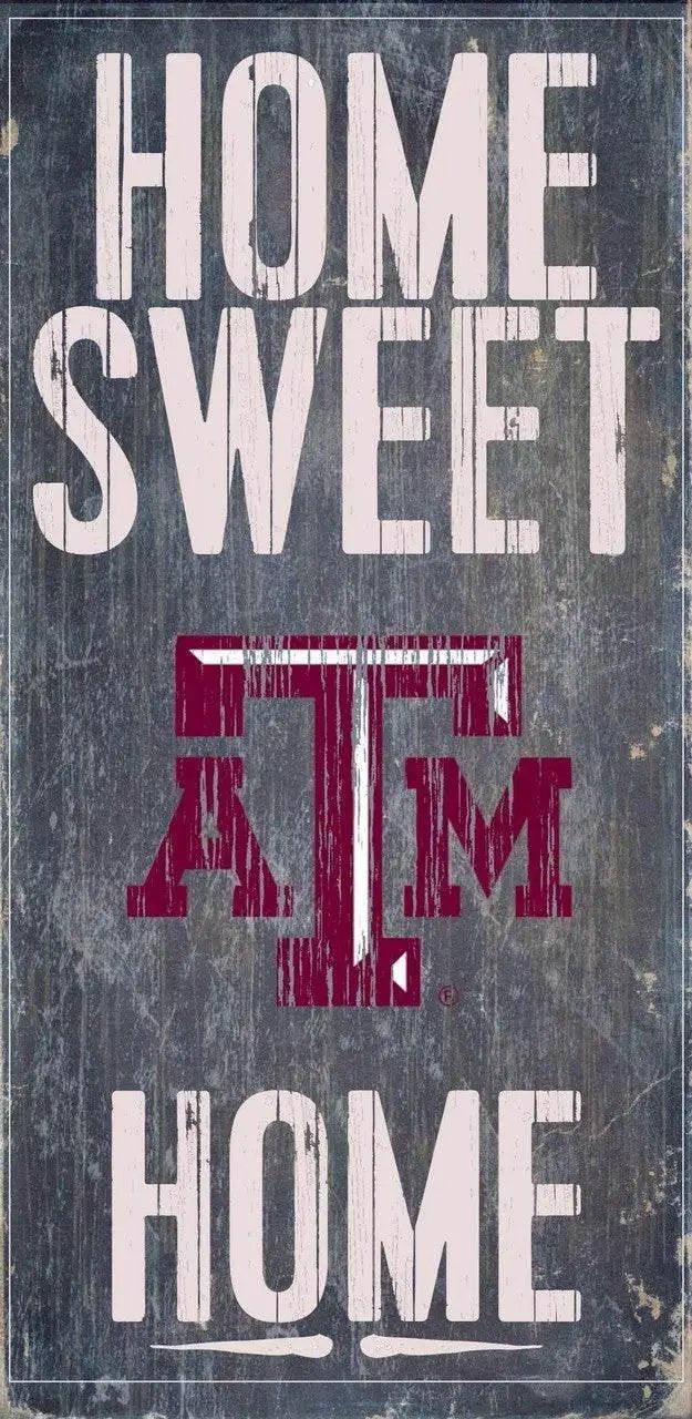 Texas AM Aggies Wood Sign Home Sweet Home 6 by 12 Inches - ToylandEU™