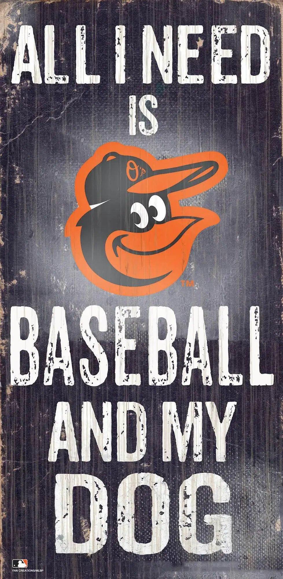 Baltimore Orioles Wood Sign 6x12 Baseball And Dog Design - ToylandEU™