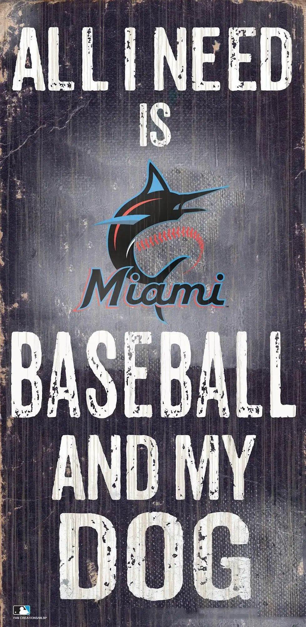 Miami Marlins Wood Sign 6x12 Baseball and Dog Design - ToylandEU™