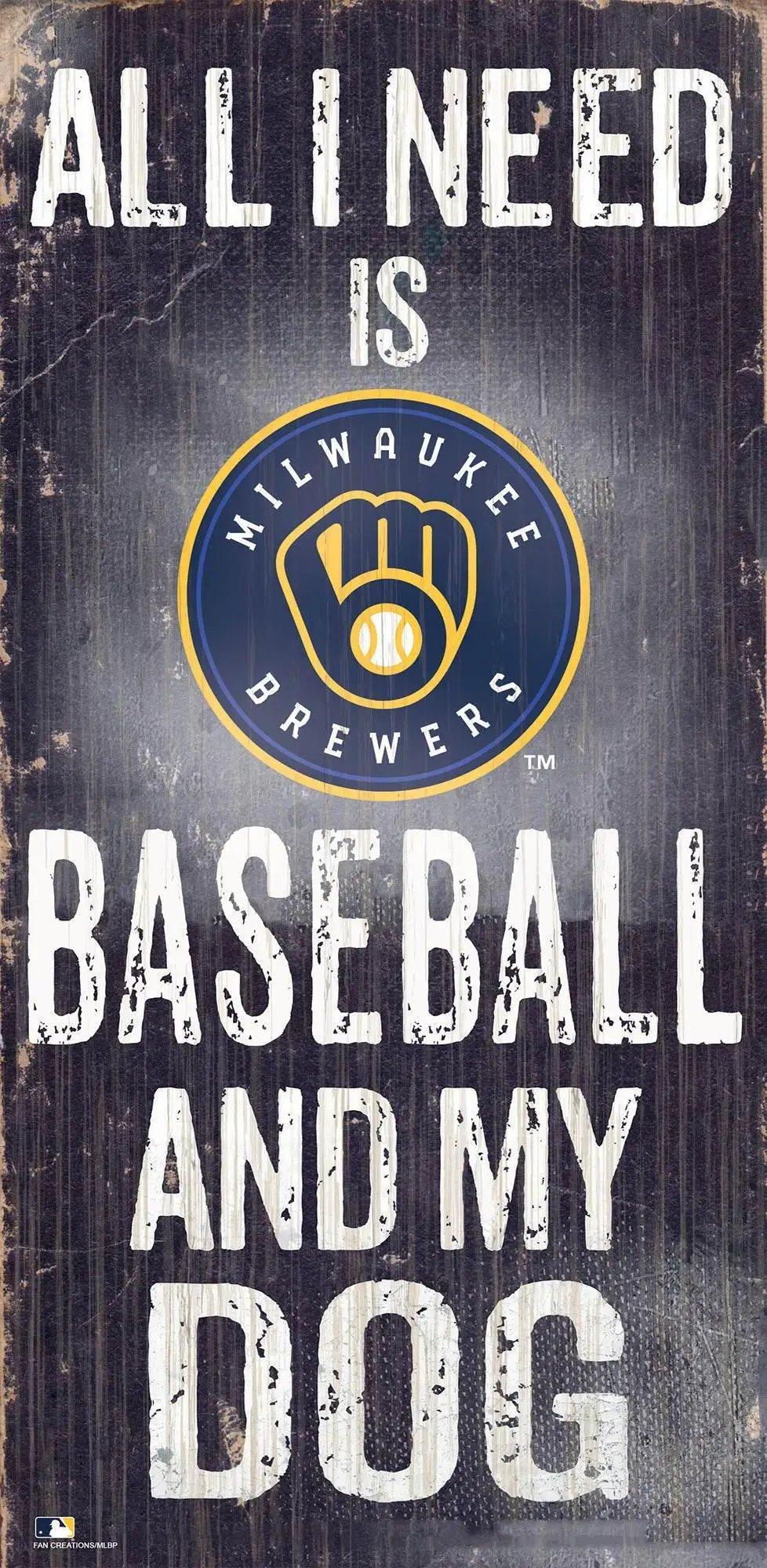 Milwaukee Brewers Wood Sign 6x12 Baseball And Dog Design - ToylandEU™