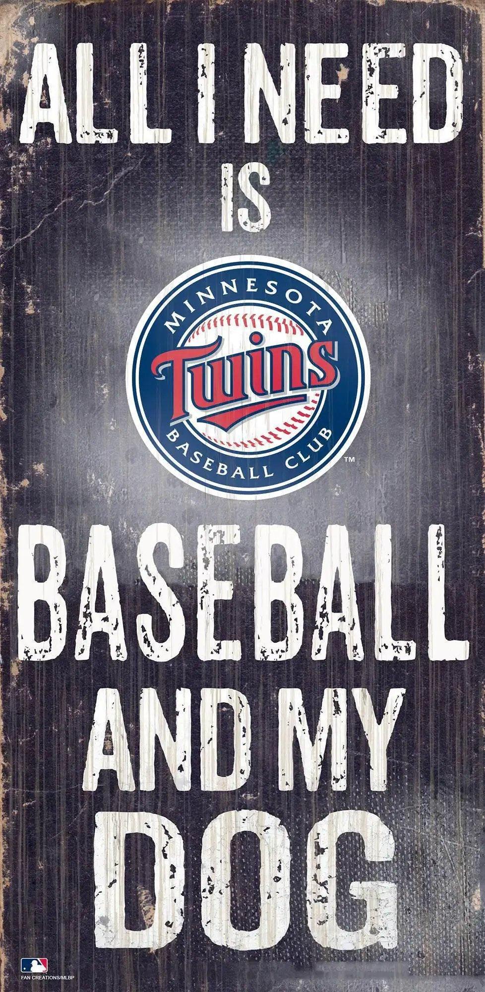 Minnesota Twins Wood Sign 6x12 Baseball And Dog Design - ToylandEU™