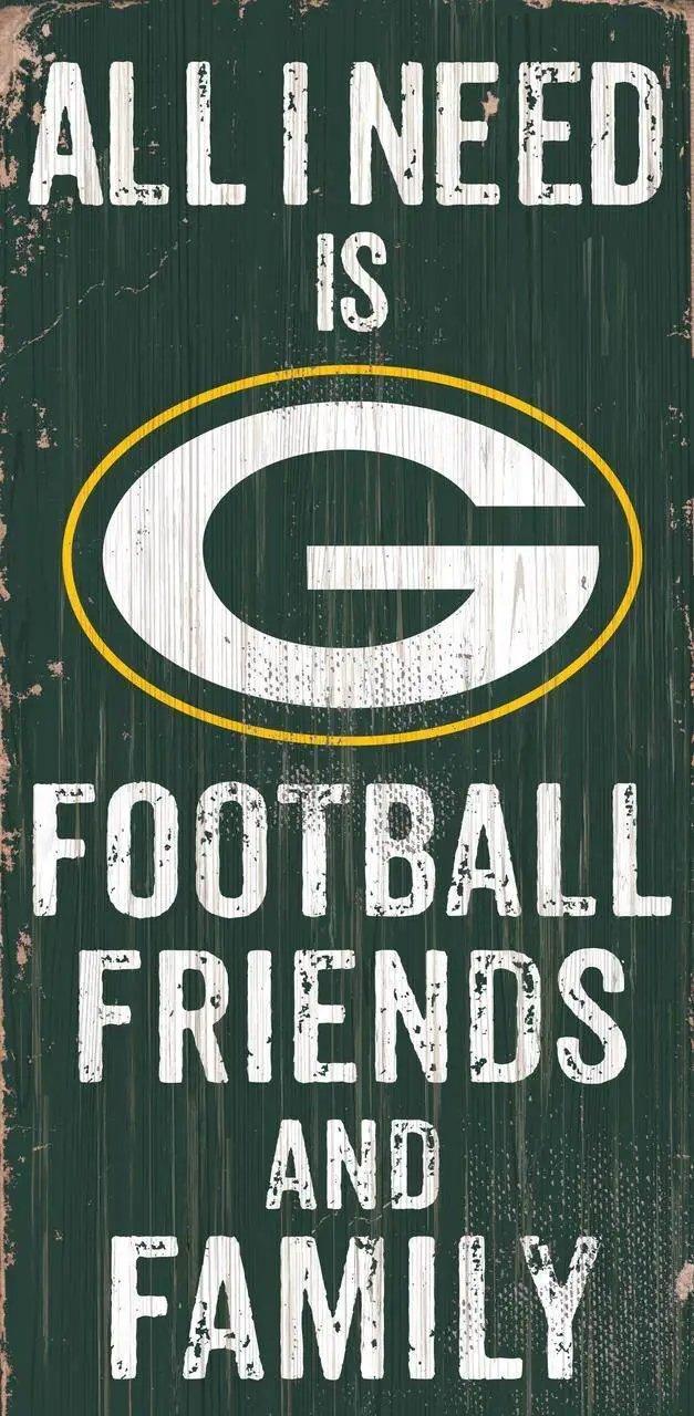 Green Bay Packers Wood Sign 6x12 Football Friends Design - ToylandEU™