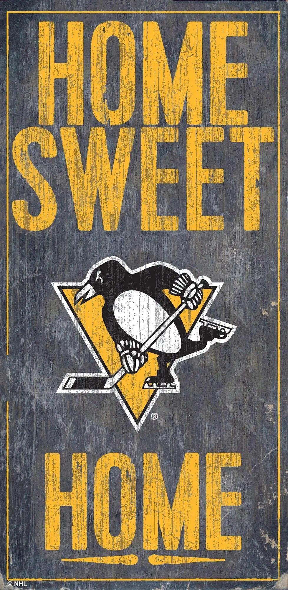 Pittsburgh Penguins Wood Sign 6x12 Home Sweet Home Design - ToylandEU™