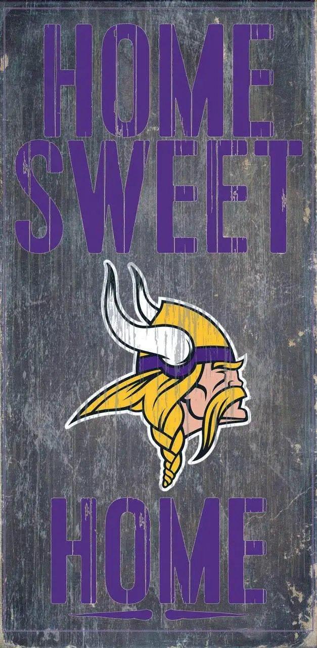 Minnesota Vikings Wood Sign Home Sweet Home 6x12 Inches - ToylandEU™