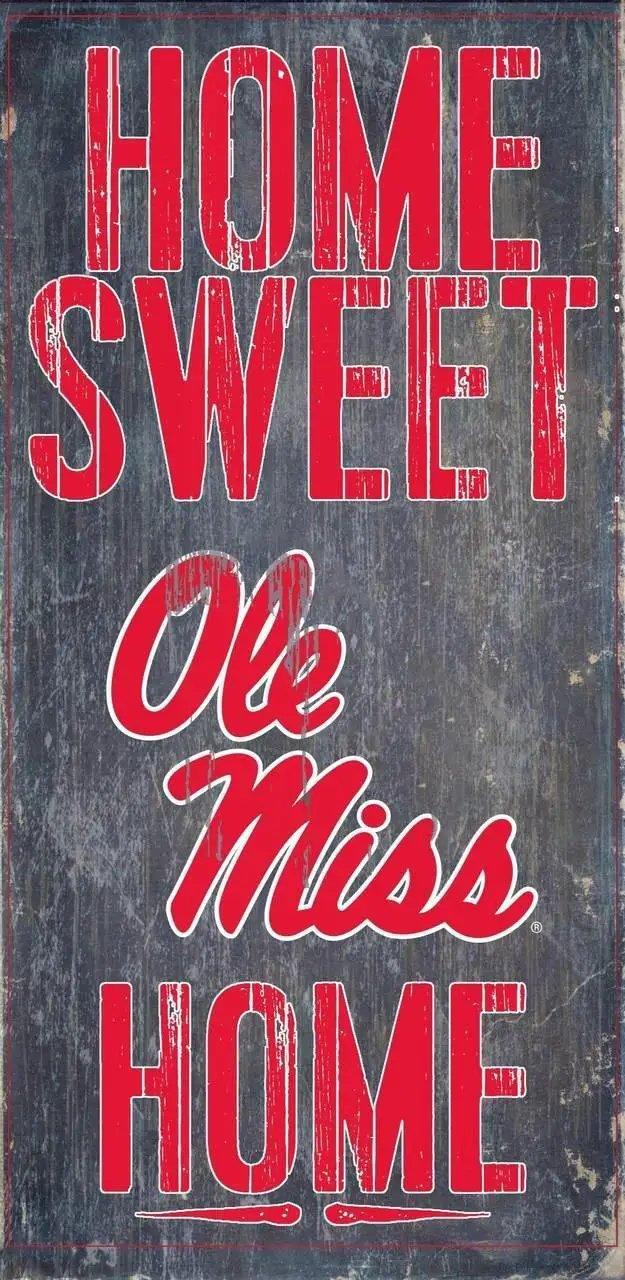 Mississippi Rebels Wood Sign Home Sweet Home 6x12 Inches - ToylandEU™