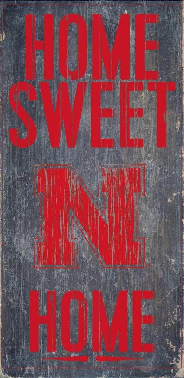 Nebraska Cornhuskers Wood Sign Home Sweet Home 6x12 Inches - ToylandEU™
