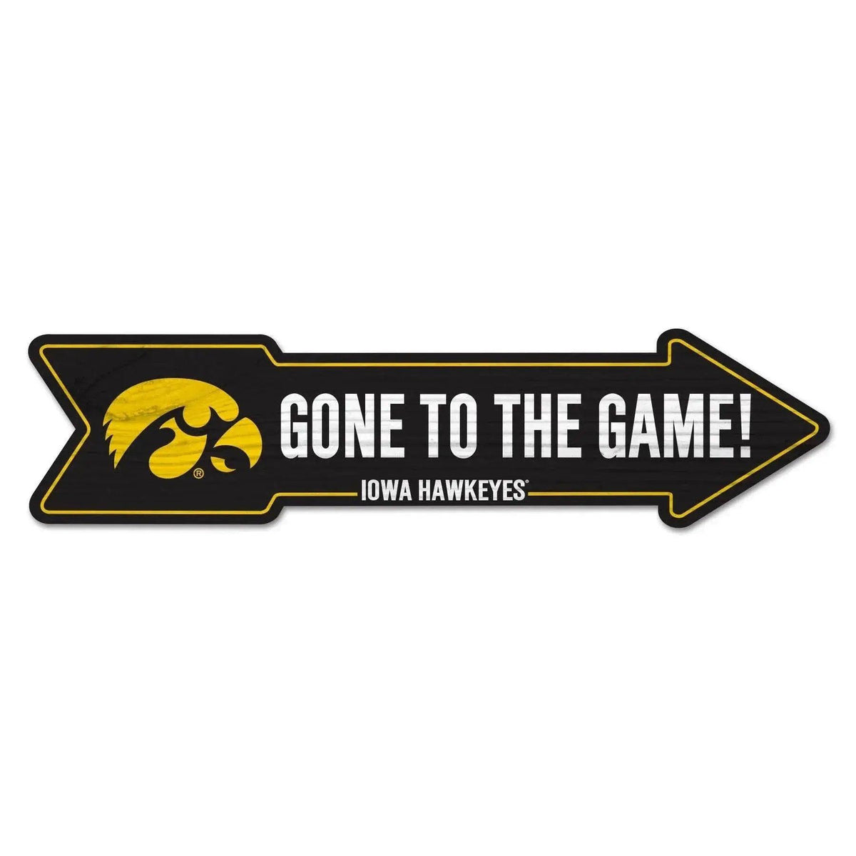 Iowa Hawkeyes Wood Arrow Sign 6x24 Outdoor Decor Display - ToylandEU™