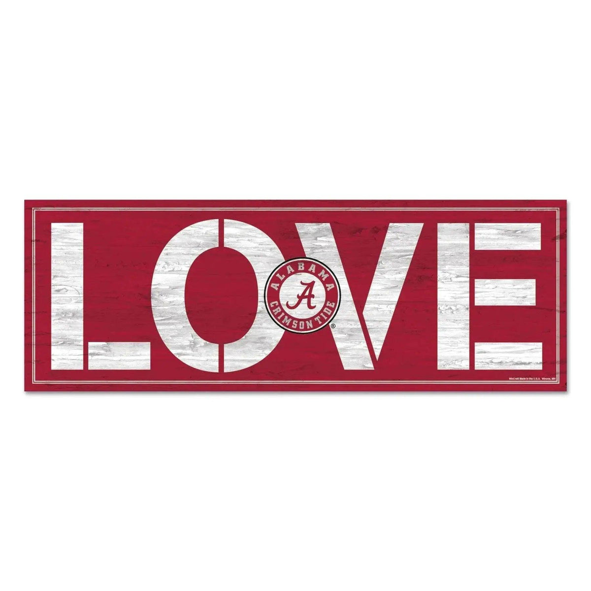 Alabama Crimson Tide Wood Sign 8x23 Love Decor Wall Art - ToylandEU™