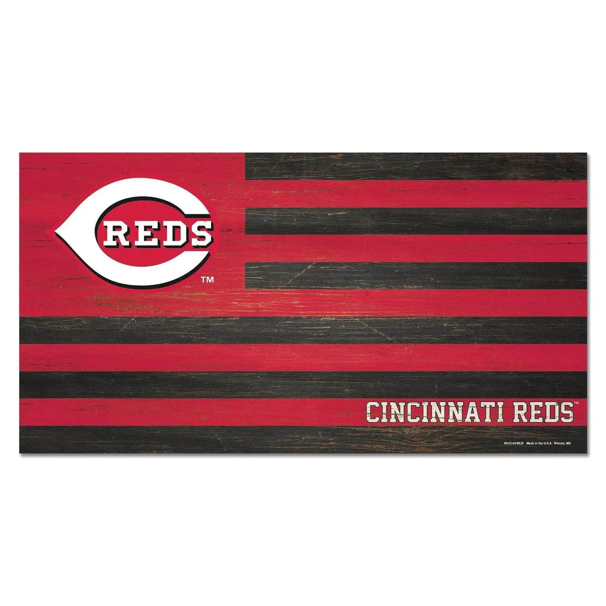 Cincinnati Reds Wood Sign 9x17 Flag Wall Decor For Home - ToylandEU™