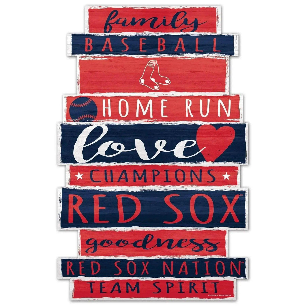 Boston Red Sox 11x17 Wood Sign Family Word Plaque Keepsake - ToylandEU™