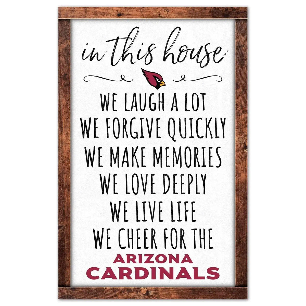 Arizona Cardinals 11x17 Wood Sign In This House Wall Art - ToylandEU™