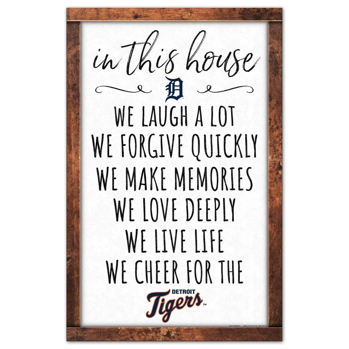 Detroit Tigers Sign 11x17 Wood In This House Wall Decor - ToylandEU™