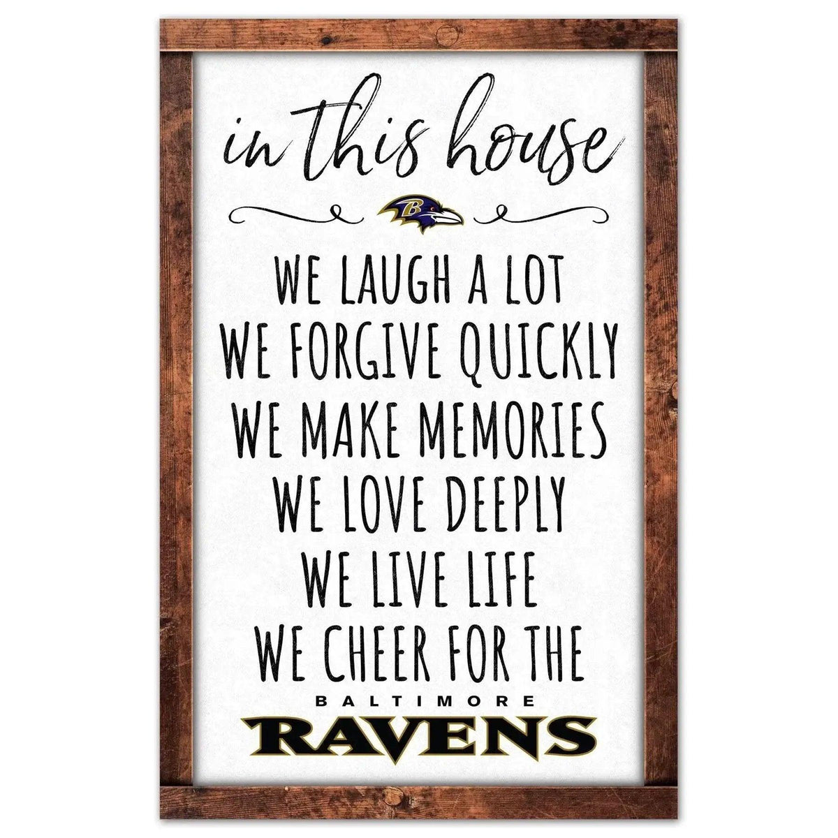 Baltimore Ravens Signed 11x17 Wood Wall Art In This House - ToylandEU™