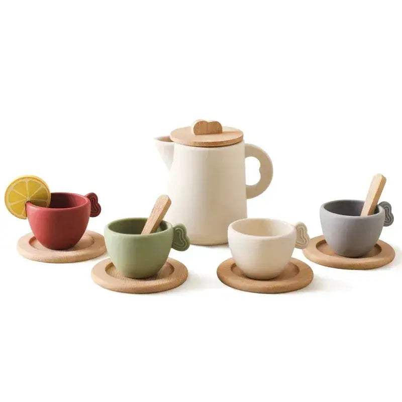 Wooden 1 To 6 Scale Kitchen Toys Set For Kids With Cutting Board And Apron Unisex Pretend Play Cooking Set - ToylandEU