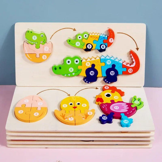 Wooden 3D Puzzle | Dinosaur Theme Toy For Ages 3-6 | Toylandeu™