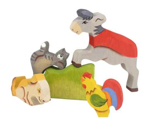 Wooden Animal Puzzle Set With Hand Painted Figures And Stand - ToylandEU