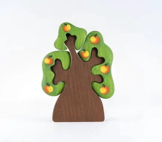 Wooden Apple Tree Puzzle With Safe Finish Handmade - ToylandEU
