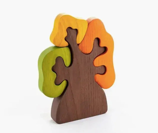 Wooden Autumn Tree With Fox And Bird Figurines For Imagination - ToylandEU