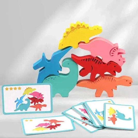 Wooden Balance Blocks Dinosaur Montessori Toy - ToylandEU™