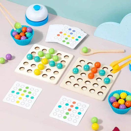 Wooden Bead Clip Toy Montessori Fine Motor CE Certified - ToylandEU™