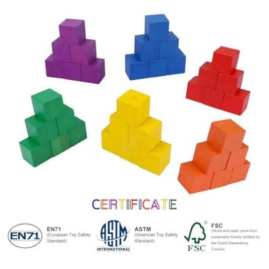 Wooden Building Blocks For STEM Sorting 108 Pack - ToylandEU™