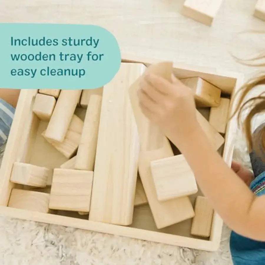 Wooden Building Blocks Storage Tray For Safe Stacking - ToylandEU™