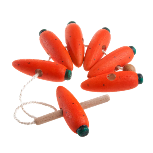 Wooden Carrot Lacing Toy for Learning Through Play - ToylandEU