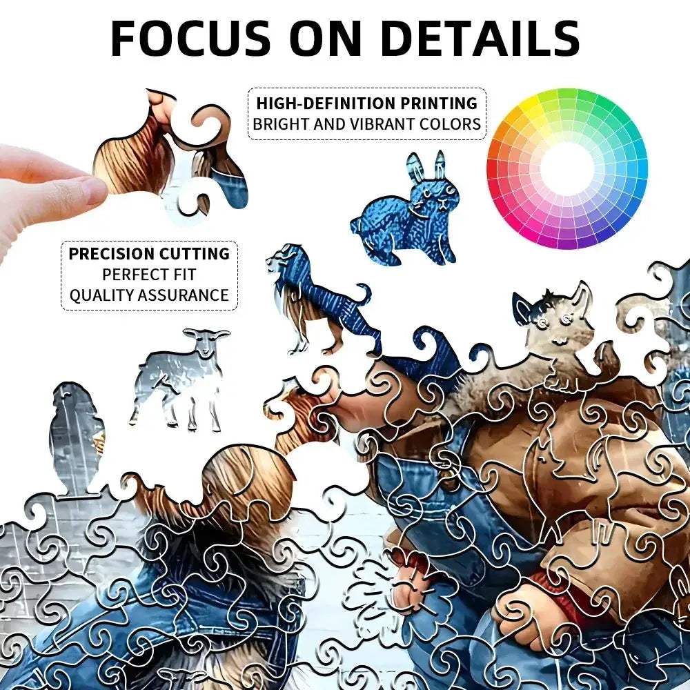Wooden Cat Jigsaw Puzzle for Stress Relief and Gift - ToylandEU