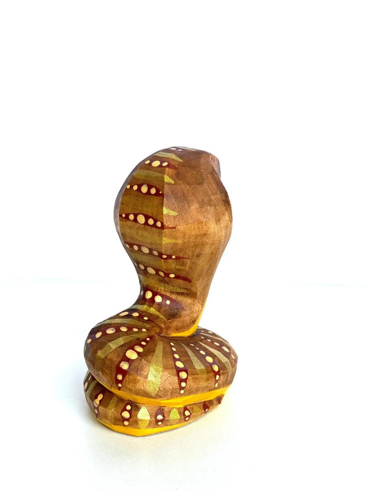 Wooden Cobra Toy Hand Carved With Vibrant Paint - ToylandEU™