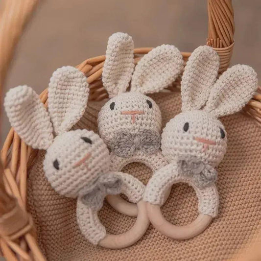 Wooden Crochet Baby Rattle And Teether Toy BPA Free Musical CE Certified For 0 To 36 Months - ToylandEU™