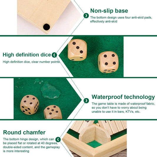 Wooden Dice Game Set for 4 Players - Fun Party Supplies for KTV, Pub, and Bar - ToylandEU