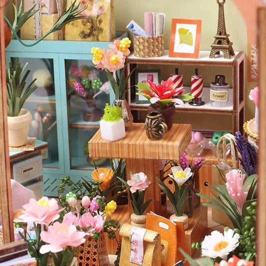 Wooden Doll House DIY Flower Puzzle With LED Light - ToylandEU™