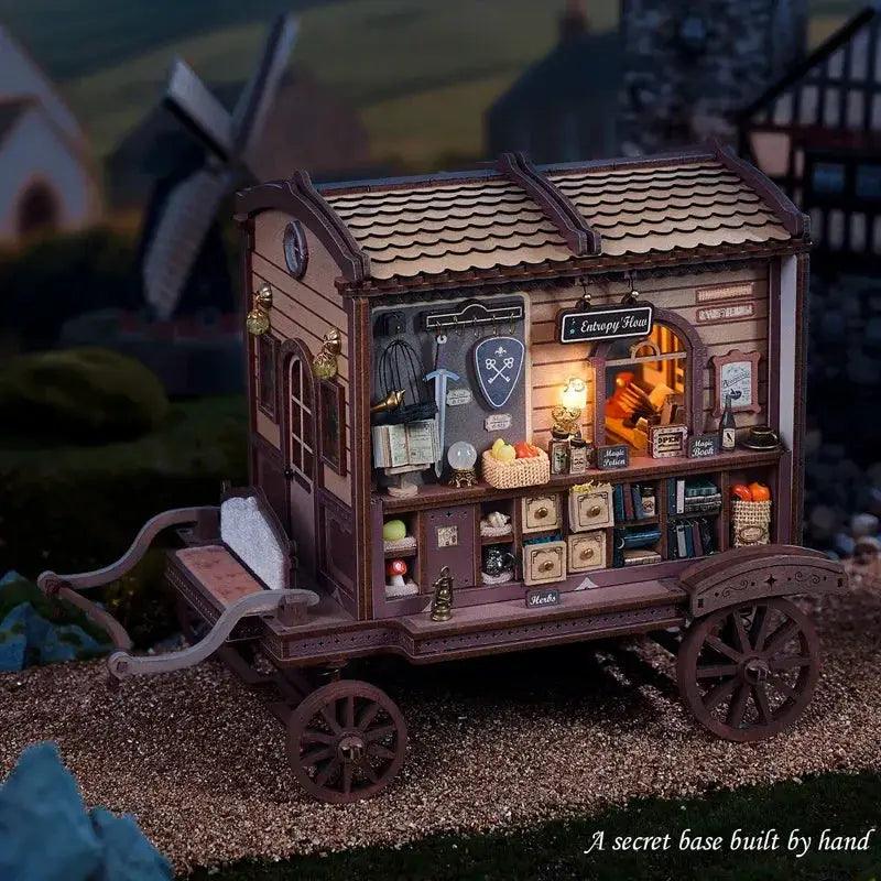 Wooden Dollhouse Kit DIY With Furniture Magic Carriage - ToylandEU™