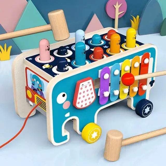 Wooden Montessori Activity Toy For Kids With Hammer - ToylandEU